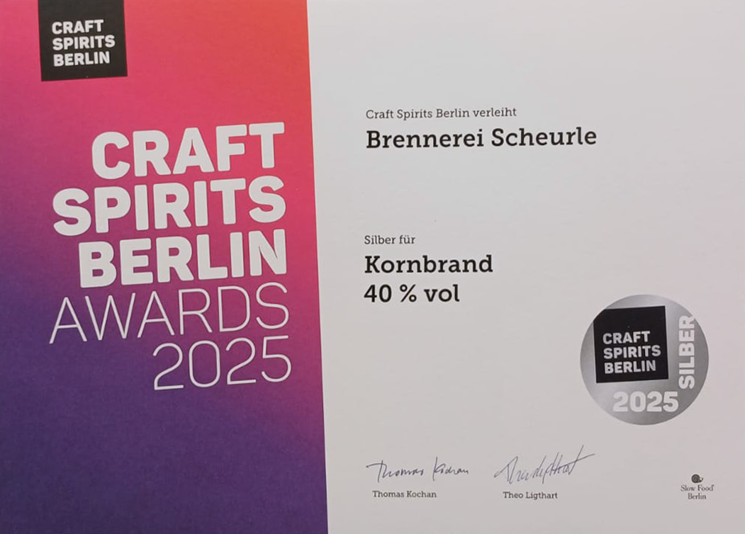 Craft Spirits Berlin Awards 2025 – Silber für Kornbrand, 40&nbsp;% vol